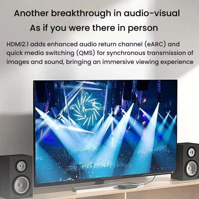 VegGieg W-H4 8K HDMI 2.1 Cable TV Set-Top Box Computer Connection Monitor Projector Video HD Cabl...