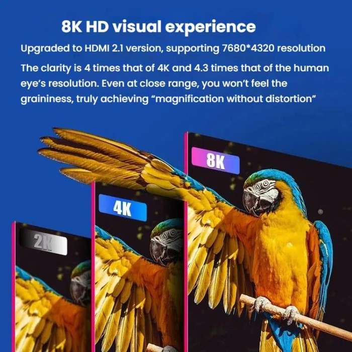 VegGieg W-H4 8K HDMI 2.1 Cable TV Set-Top Box Computer Connection Monitor Projector Video HD Cabl...