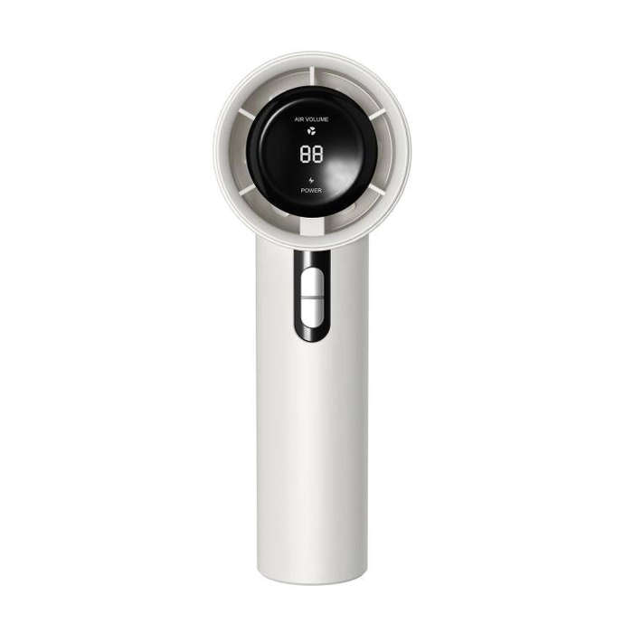 100-gear High Speed Handheld Fan Bladeless Mini Digital Display Small Fan(White)