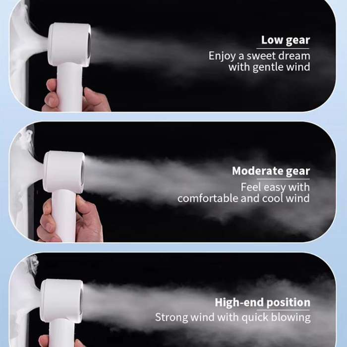 100-gear High Speed Handheld Fan Bladeless Mini Digital Display Small Fan(White)