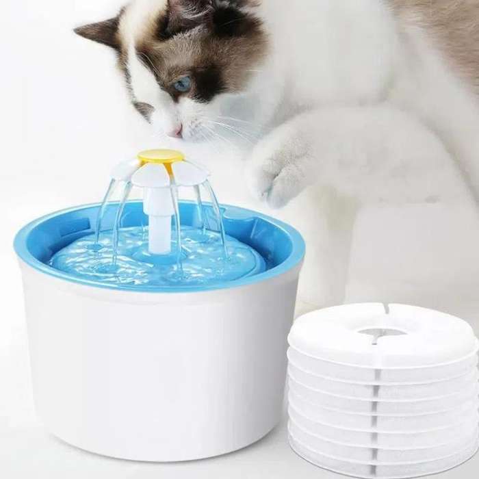 5pcs /Pack Replacement Filter For Pet Water Fountain Water Dispenser Pre-Filter(White)