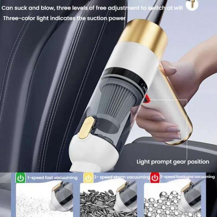 SUITU ST-6692Plus Car Power Suction Vacuum Cleaner Household Handheld Small Vacuum Cleaner(White ...