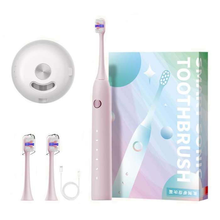 Rechargeable Sonic Electric Toothbrush for Adults with Custom Mode, Antibacterial Brush Heads, Sm...