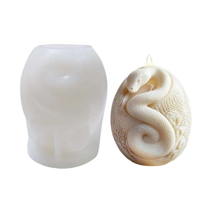 Snake-Shaped Aromatherapy Candle Silicone Mold DIY Diffuser Stone Gift Mold, Style: Snake Reincar...