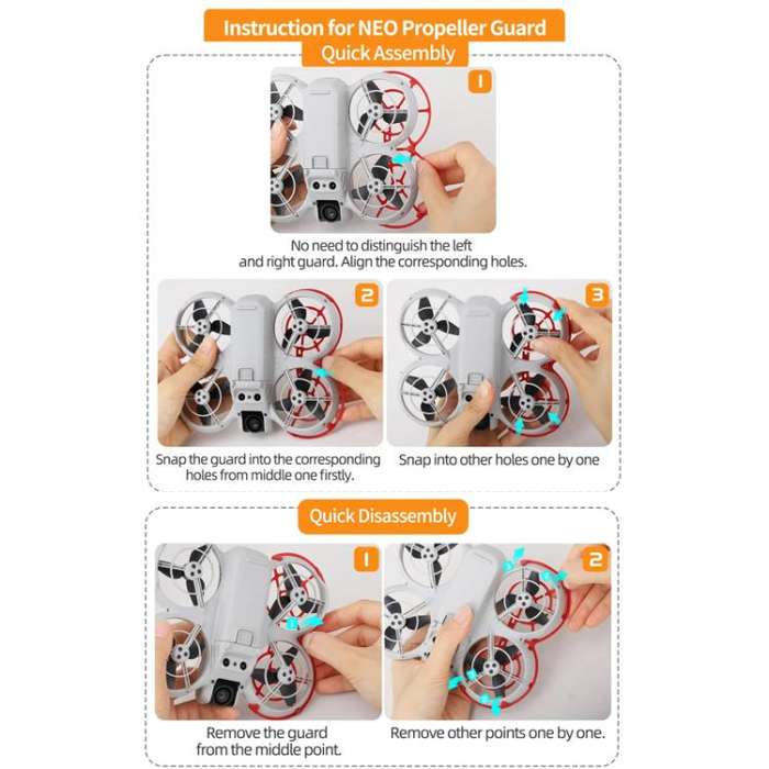 For DJI NEO Sunnylife NE-KC863 Paddle Blade Protective Cover Anti-Collision Ring(Orange)