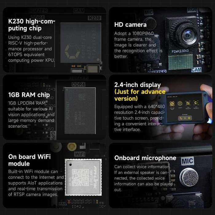 Yahboom K230 Vision Module Standard Edition CanMV Face Recognition Camera Sensor 2DOF Electric PT...