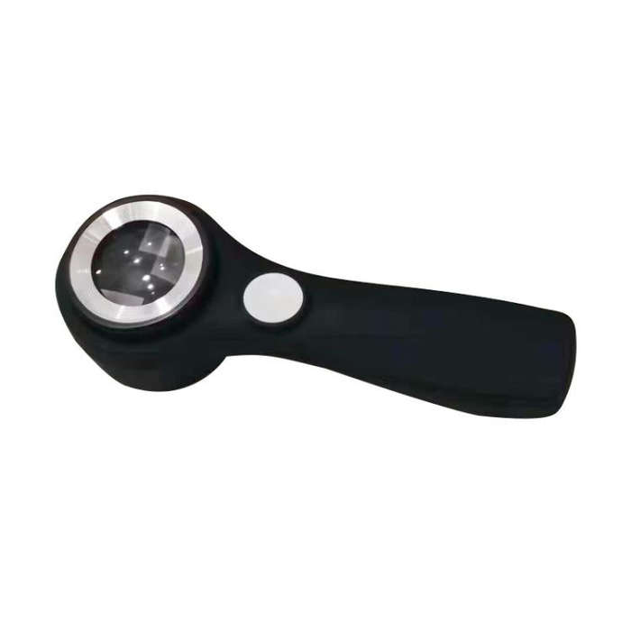 Alloy Handheld 60x USB Charging Touch Switch LED Light Optical Glass Magnifier(Black)