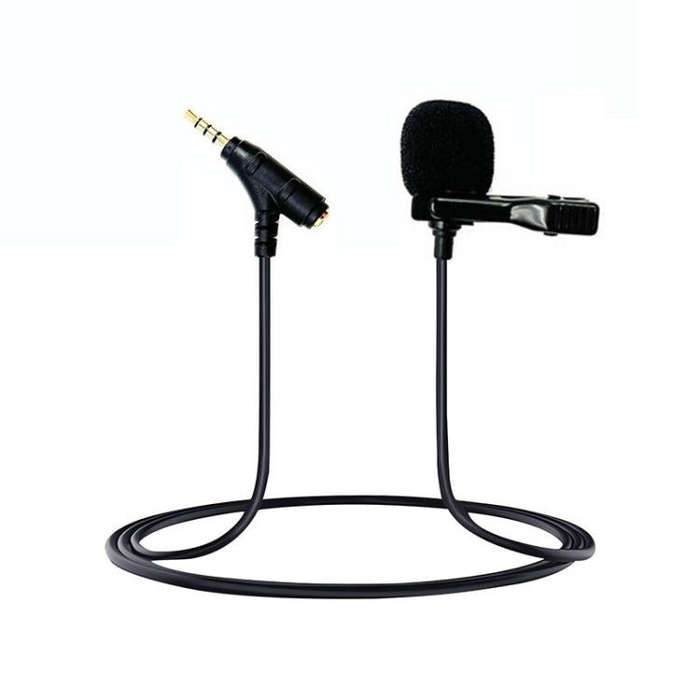 3.5mm TRRS Lavalier Microphone with Earphone Monitoring Jack Clip-on Lapel Mic 3m