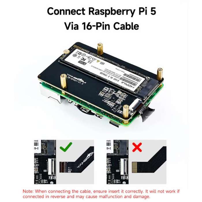 Yahboom PCIe To M.2 Adapter Expansion Board For Raspberry Pi 5 NVMe Expansion Board, Spec: Separa...