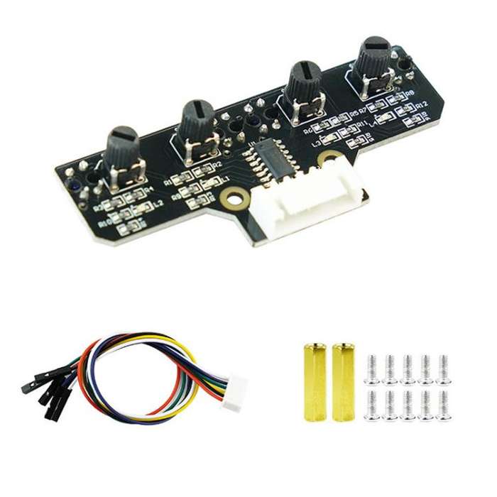 Yahboom 4 Channel Infrared Tracking Sensor Module For Smart Car Robot, Spec: With DuPont Cable+16...