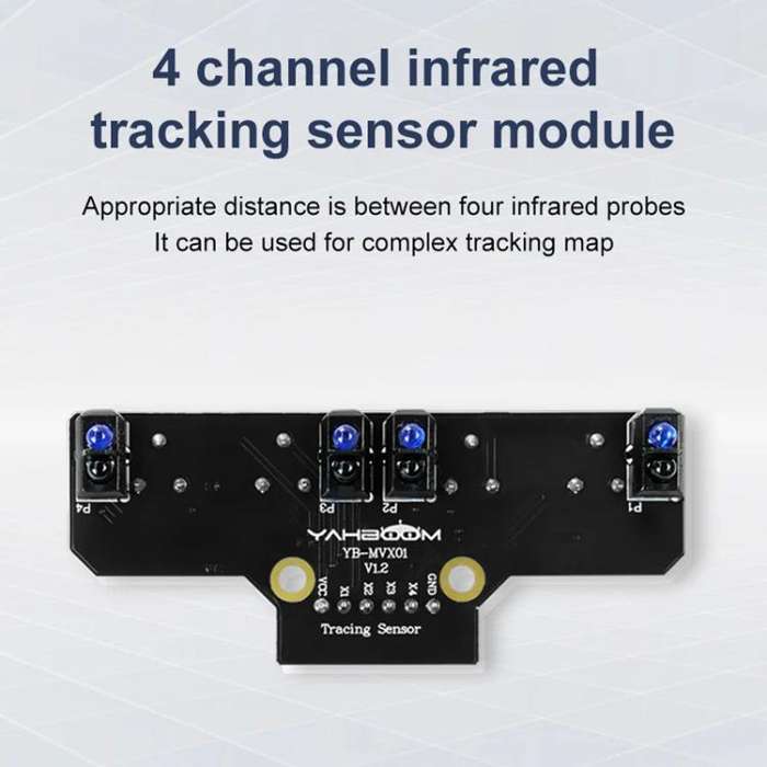 Yahboom 4 Channel Infrared Tracking Sensor Module For Smart Car Robot, Spec: With DuPont Cable+16...
