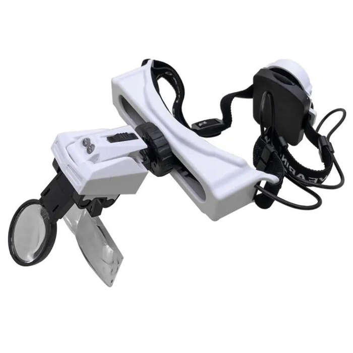 9892E1 Head-mounted Magnifying Glass With LED Light 8 Different Magnification Lenses