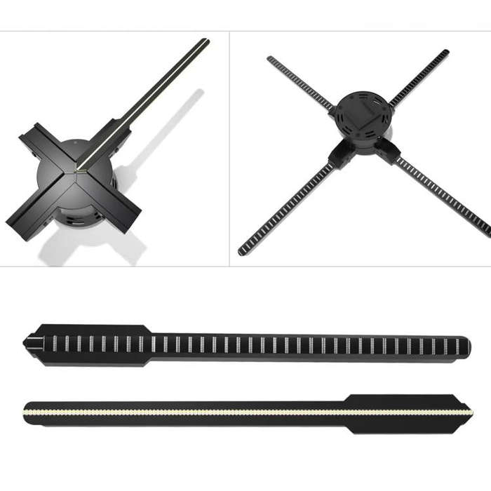 60cm 3D Holographic Fan with 1600x720 Resolution & 720 LEDs  WiFi/APP DIY Content Control(US Plug)