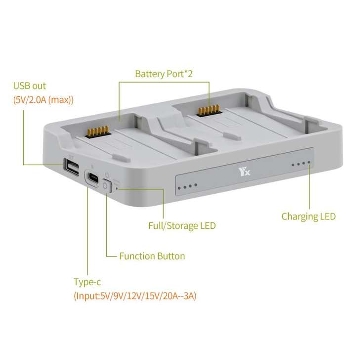 For DJI Flip YX Parallel Charger Hub Bidirectional Battery Management System