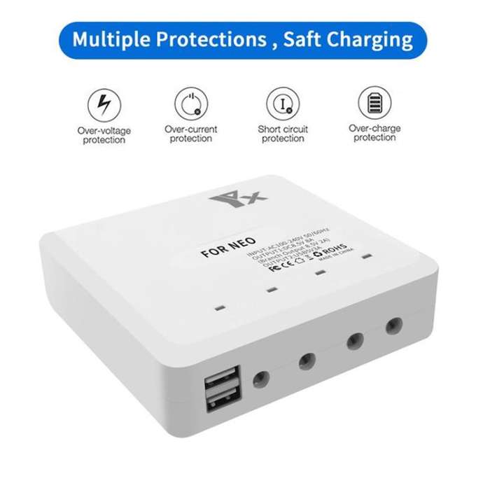 For DJI Neo Drone YX 4-port Battery Charger Charging Hub EU Plug