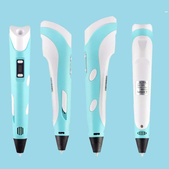 Hand-held 3D Printing Pen Kit with 20 Colors PLA Filament, Drawing Pad, Base, Scissors, Finger Gu...