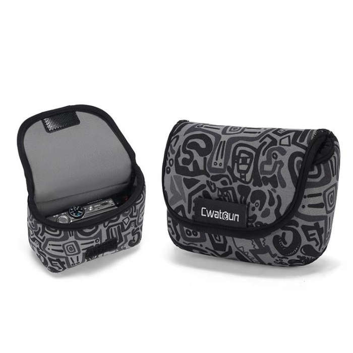 Cwatcun D200 Small Card Camera Bag Scratch-resistant Wear-resistant Portable Camera Bag(Camouflage)