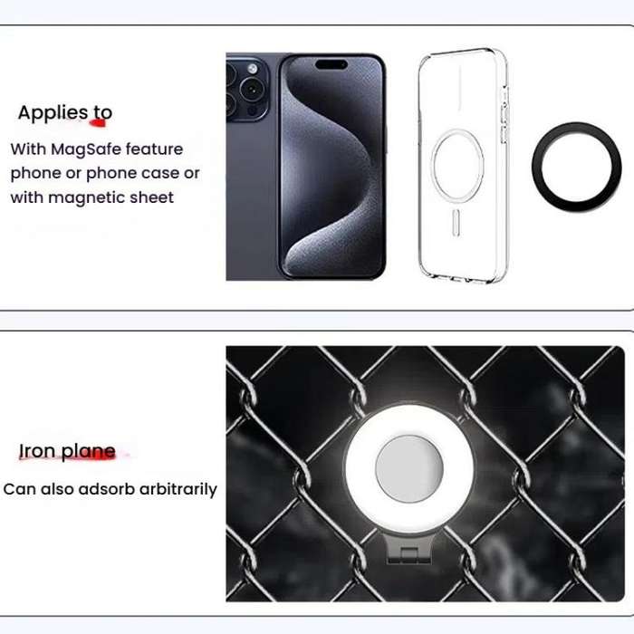 HEPAIL AC74 Magsafe Magnetic Smartphone Light Portable Handheld Selfie Light(White)
