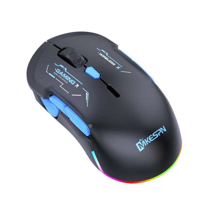 MKESPN W12 Tri-Mode 5-Channel Gaming Mouse 10-Key 10000 DPI Ambidextrous Design RGB Macro Mouse(B...