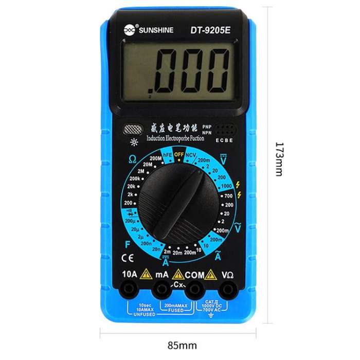 SUNSHINE DT-9205E High-Precision Digital Multimeter For Measuring Current Voltage Portable Repair...
