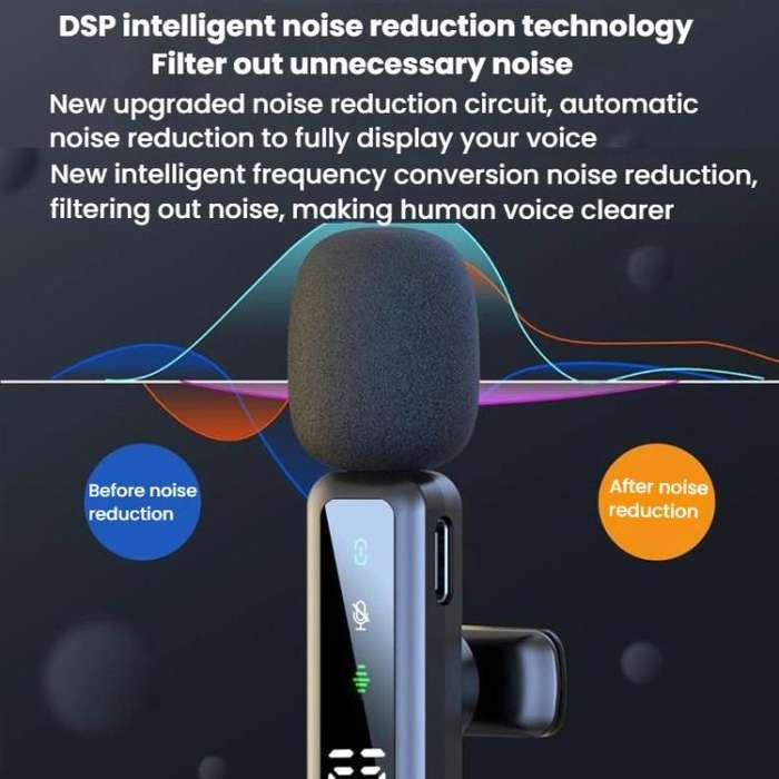 H67 Type-C Dual Mic Live Noise Reduction Video Shooting Mini Mobile Phone Microphone Digital Wire...