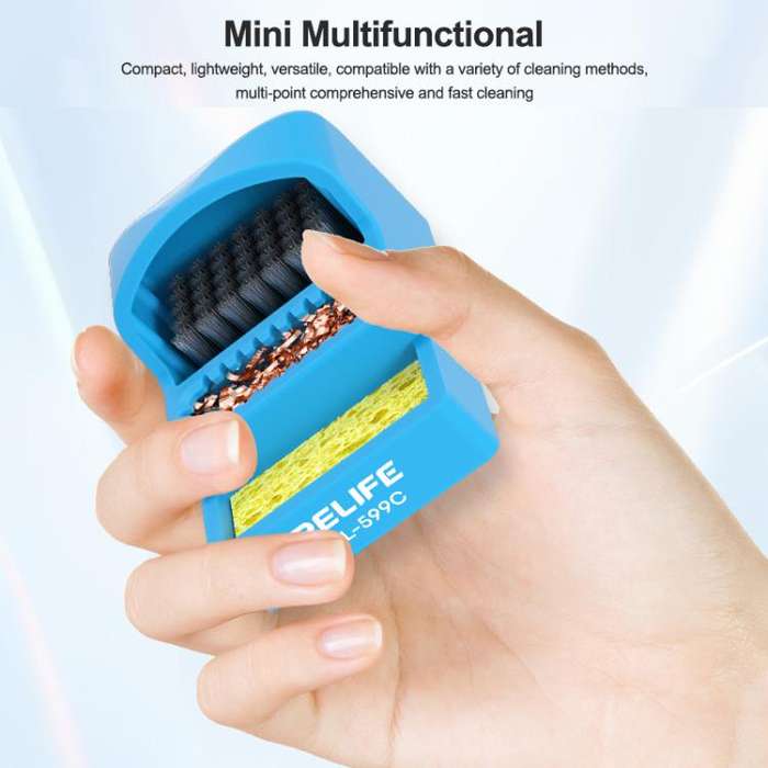 RELIFE RL-599C 3 In 1 Soldering Iron Cleaner Soldering Iron Tip Tin Residue High Temperature Resi...