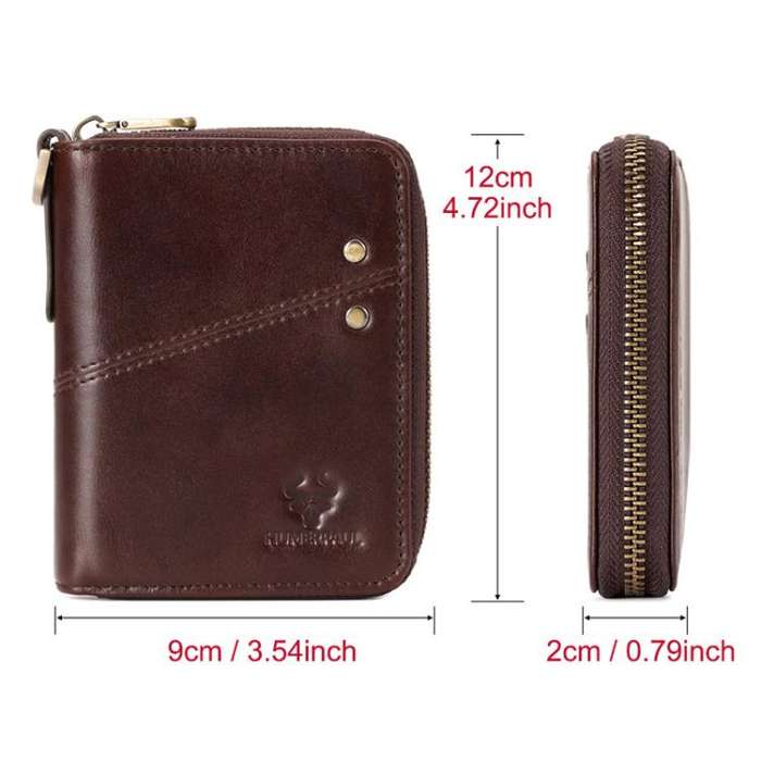HUMERPAUL BP783 Unisex Short Leather Wallet With RFID Multi-Card Holder(Black)