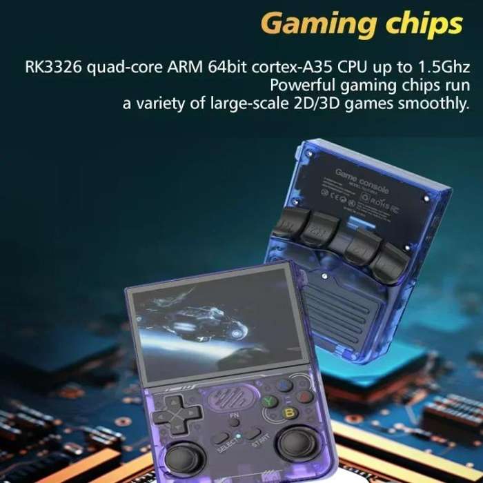 R36XX Dual-Band WiFi Handheld Game Console 3.5-Inch IPS HD Mipi Screen Open-Source Linux OS 64G(T...
