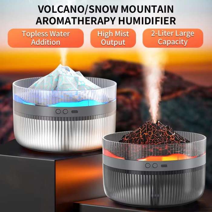 2L Volcanic Essential Oil Diffuser Humidifier Large Capacity Aromatherapy Mist Diffuser Top-Fill ...