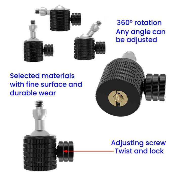Q3-B M4 Female To 1/4 Male Universal Mini Ball Head Adapter Mount Aluminium Alloy Mobile Phone Ca...
