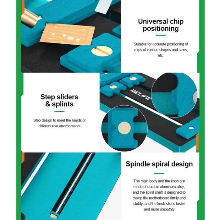 RELIFE RL-601L Mini Rotary Mobile Phone Motherboard Repair Multi-Use Card Holder High Temperature...