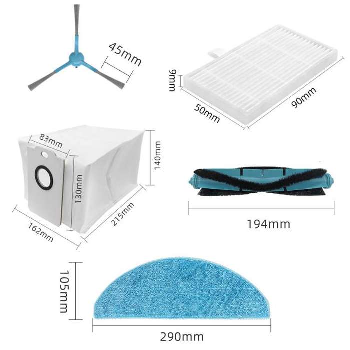 2pcs Side Brush For Conga 7490 Robot Vacuum Replacement Parts
