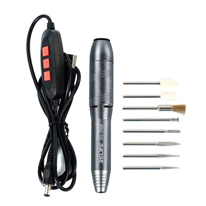 RELIFE RL-068 Speed-adjustable Handheld Grinding Pen Rust Removal Polishing Motherboard Repair El...