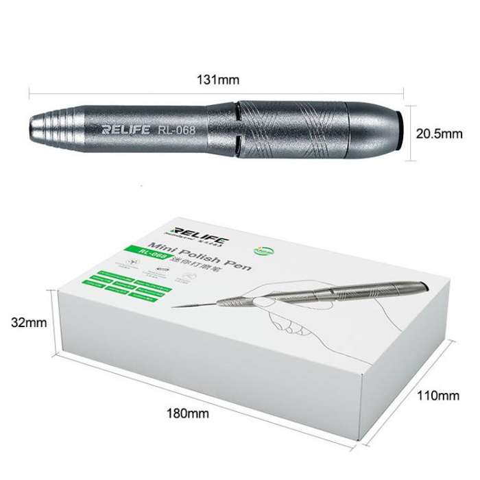 RELIFE RL-068 Speed-adjustable Handheld Grinding Pen Rust Removal Polishing Motherboard Repair El...