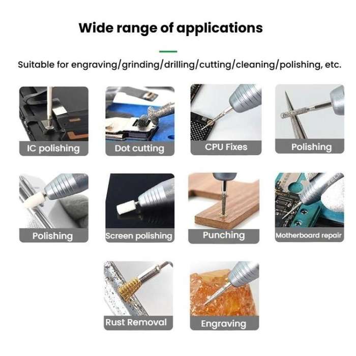 RELIFE RL-068 Speed-adjustable Handheld Grinding Pen Rust Removal Polishing Motherboard Repair El...