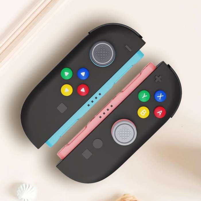 For Nintendo Switch 2 Joy-Con Controllers Silicone Button Skins & Joystick Caps Set(Green Blue)