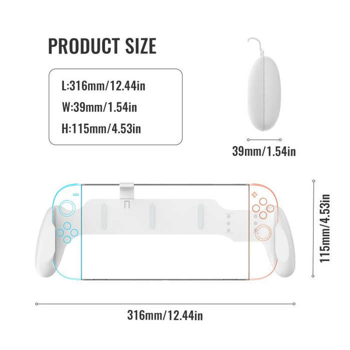 For Nintendo Switch 2 / Switch / Switch OLED Ergonomic Anti-Slip Grip Handle(Black)