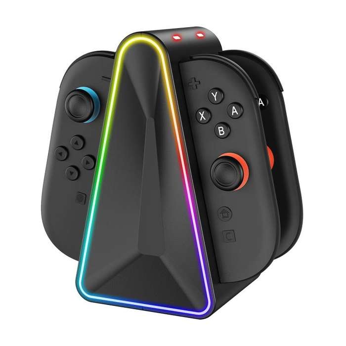 For Nintendo Switch 2 4 In 1 Handle Charger Storage Base(Black)