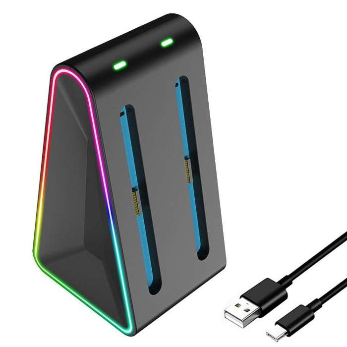 For Nintendo Switch 2 4 In 1 Handle Charger Storage Base(Black)