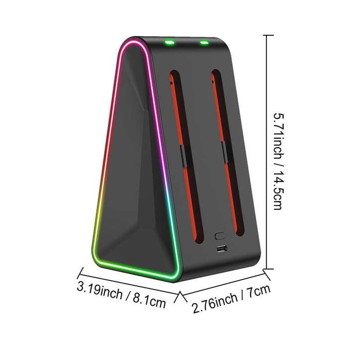 For Nintendo Switch 2 4 In 1 Handle Charger Storage Base(Black)