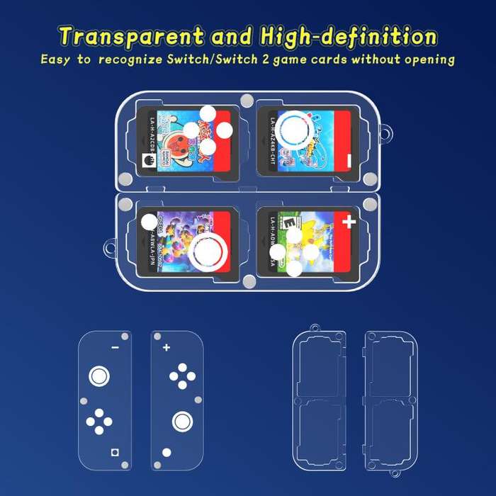 For Nintendo Switch / Switch 2 Game Card Storage Box Portable Transparent PC Card Box