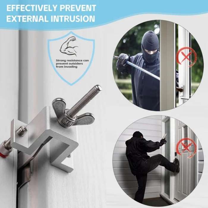 Stainless Steel Security Door Stopper Anti-Theft Door Blocker for Home, Hotel, Apartment(Silver)