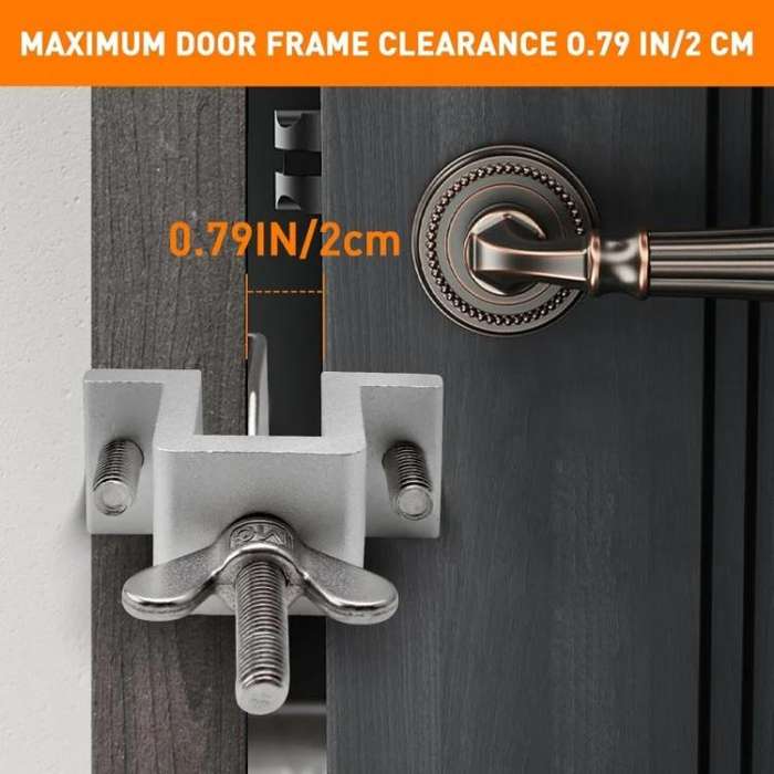 Stainless Steel Security Door Stopper Anti-Theft Door Blocker for Home, Hotel, Apartment(Silver)