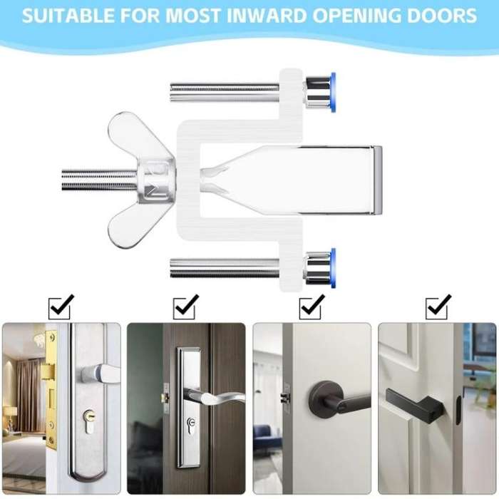 Stainless Steel Security Door Stopper Anti-Theft Door Blocker for Home, Hotel, Apartment(Silver)