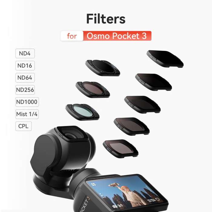 For DJI Osmo Pocket 3 aMagisn Adjustable Magnetic Filter Camera Lens Filters ND4/16/64/256