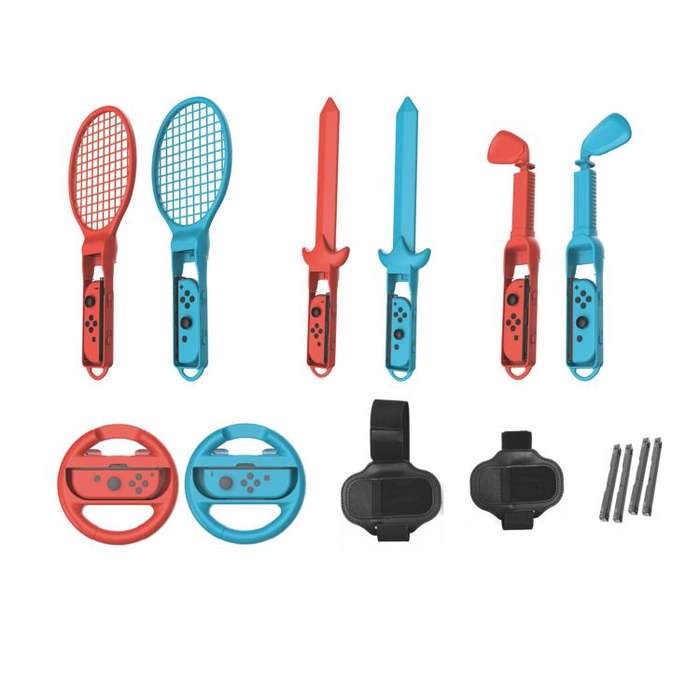 10-in-1 Motion Sports Bundle for Nintendo Switch 2/Switch Tennis Racket, Golf Club, Fencing, Raci...