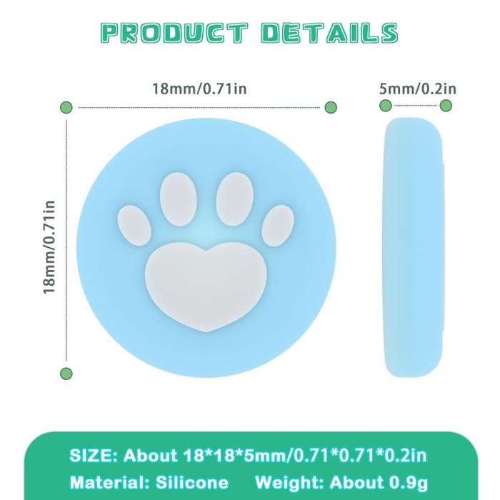 For Nintendo Switch 2 Joy-Con 2pairs Claw-Print Silicone Thumb Grip Caps Button Covers(White Blue...