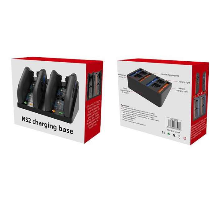 4-in-1 Charging Dock for Nintendo Switch 2 Joy-Con Charging for 4 Controllers with 4 Memory Card ...