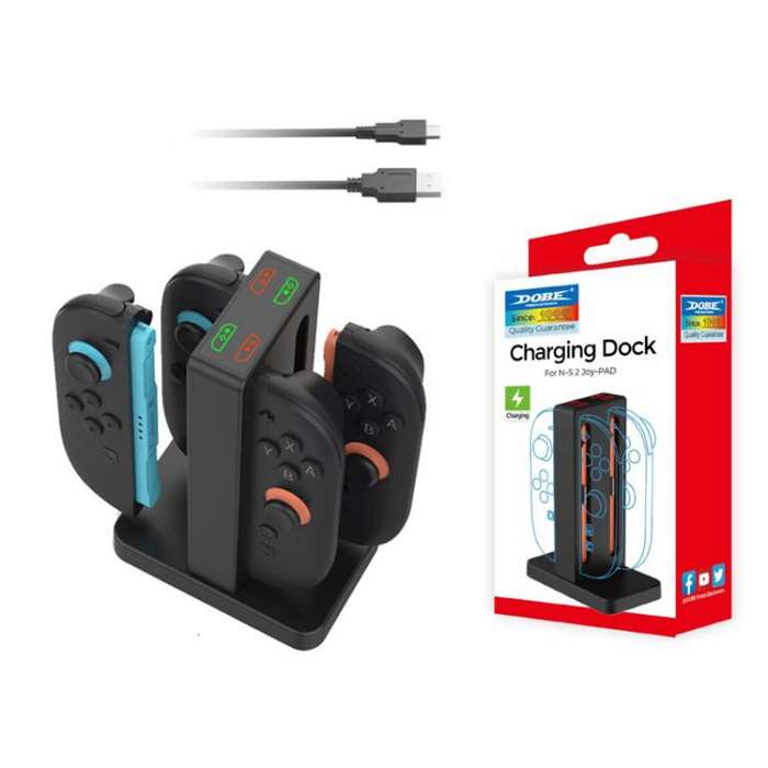 DOBE 4-in-1 Magnetic Charging Station for Nintendo Switch 2 Controllers with LED Indicators & Car...