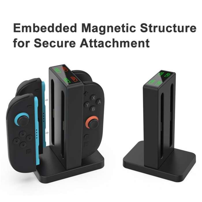 DOBE 4-in-1 Magnetic Charging Station for Nintendo Switch 2 Controllers with LED Indicators & Car...